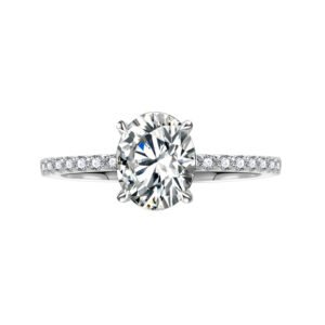 925 Silver 1/2/3ct Oval Cut Moissanite Eternity Ring