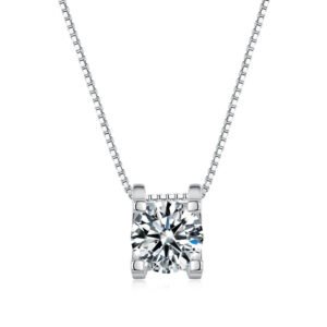 925 Silver 1 Carat Moissanite Pendant Necklace