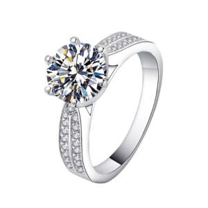 925 Silver 0.5/1/2/3ct Moissanite Ring