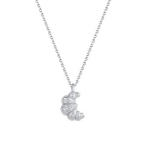 925 Sterling Silver Mini Croissant Necklace