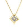 925 Silver Four Leaf Clover Moissanite Necklace