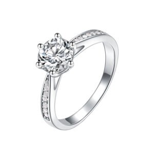 925 Silver 0.3/0.5/1/2/3ct Moissanite Ring