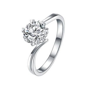 925 Silver 0.5ct 1ct Moissanite Ring