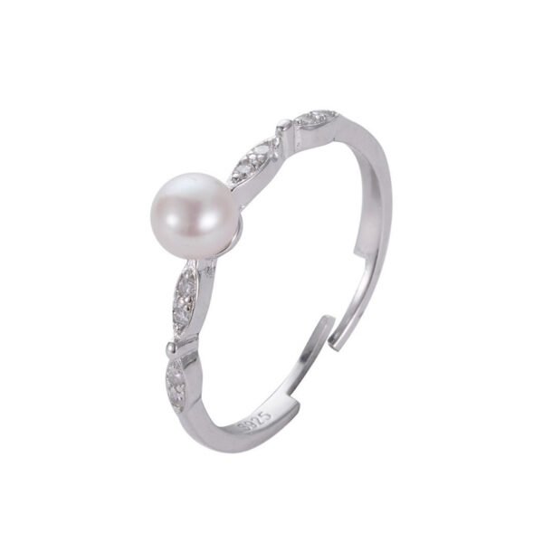 925 Silver Freshwater Pearl Adjustable Ring