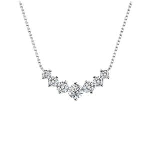 925 Sterling Silver Moissanite Smile Necklace