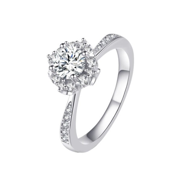 925 Sterling Silver 0.5ct Moissanite Ring