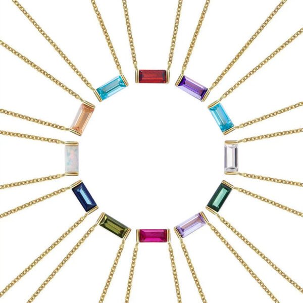 925 Silver Cubic Zirconia Birthstone Necklace