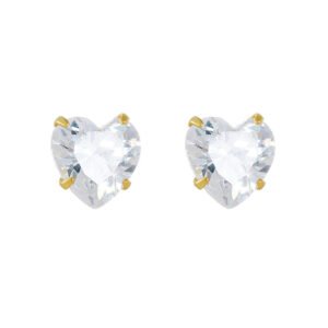 925 Silver 3/4/5mm Heart Shaped CZ Stud Earrings