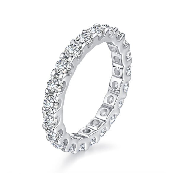 925 Sterling Silver 3mm Moissanite Ring