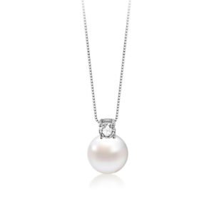 925 Silver 8mm 10mm Pearl Pendant Necklace