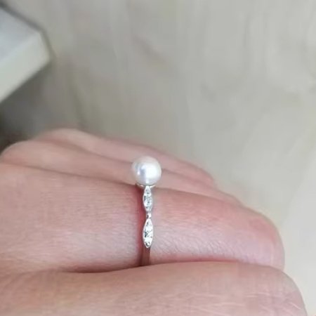925 Silver Freshwater Pearl Adjustable Ring