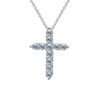925 Silver Moissanite Cross Pendant Necklace