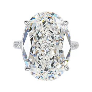 925 Silver 13x20mm Oval Zircon Engagement Ring