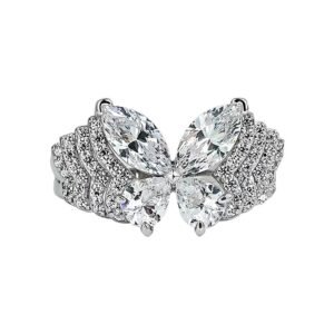 925 Silver 5A Zircon Butterfly Ring