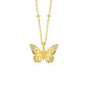 925 Silver Butterfly Cubic Zirconia Necklace