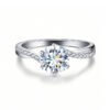925 Sterling Silver 1ct Moissanite Ring