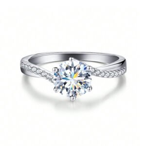 925 Sterling Silver 1ct Moissanite Ring