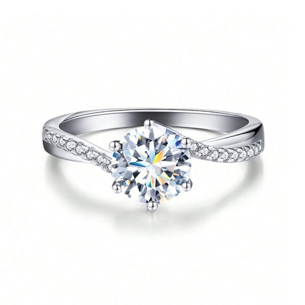 925 Sterling Silver 1ct Moissanite Ring