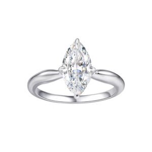 925 Silver 2ct Marquise Moissanite Solitaire Ring