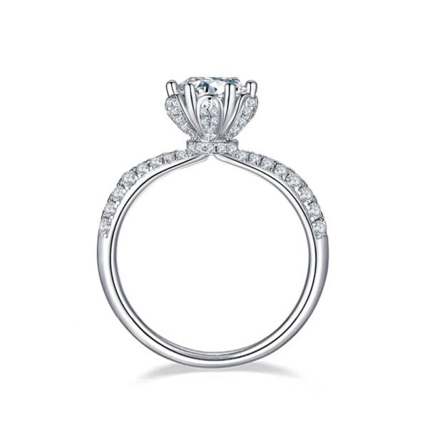 925 Sterling Silver 1ct 2ct Moissanite Engagement Ring