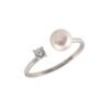 925 Silver Freshwater Pearl Adjustable Ring