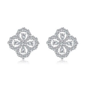 925 Sterling Silver Four Leaf Clover Earrings