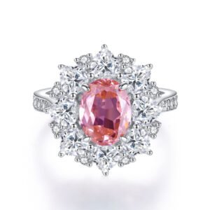 925 Sterling Silver Imitation Padparadscha Ring