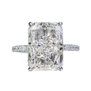 925 Silver Radiant Cut 9x13mm Square 8A CZ Ring