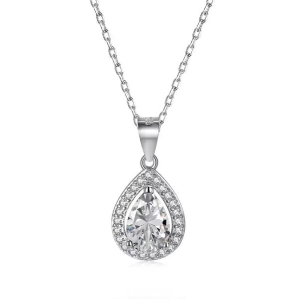 925 Silver Classic Pear Pendant Necklace