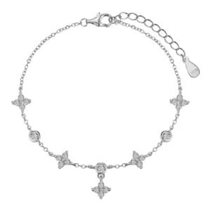 925 Sterling Silver Four Leaf Clover Bracelet