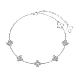 925 Silver Four Leaf Clover Bracelet