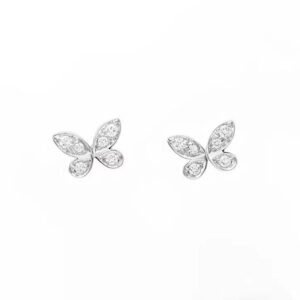 925 Silver Butterfly Moissanite Stud Earrings