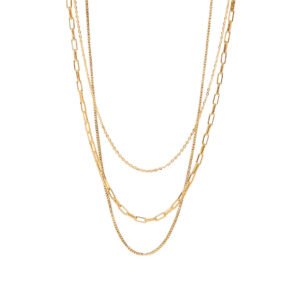 Stainless Steel 18K Gold Plated 3 Layer Necklace