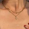 Stainless Steel Star of David Layered Necklace