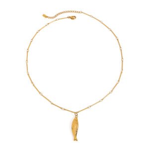 Stainless Steel Fish Necklace Earrings Set