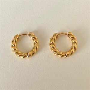Brass Twist Hoop Earrings