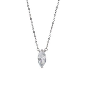 925 Sterling Silver CZ Marquise Necklace