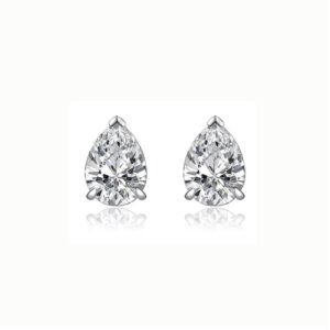 925 Silver Pear Cubic Zirconia Stud Earrings