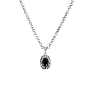 925 Silver Black Cubic Zirconia Pendant Necklace