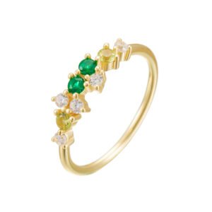 925 Silver Emerald Cubic Zirconia Ring