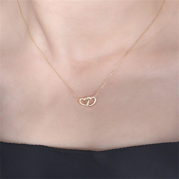 925 Silver Interlocking Hearts Necklace