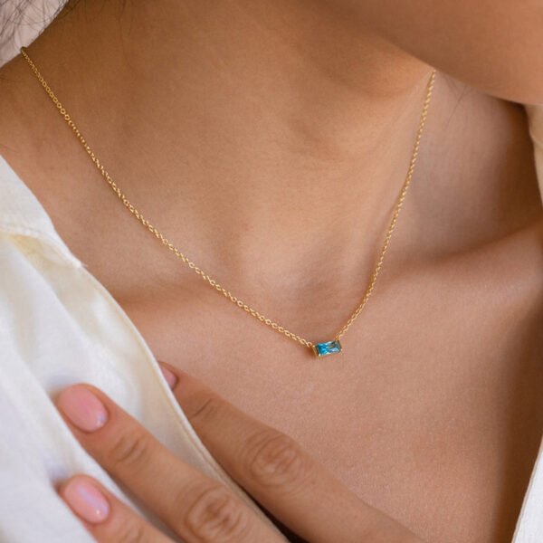 25 Silver Cubic Zirconia Birthstone Necklace