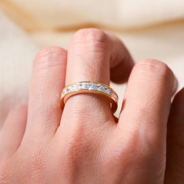 925 Silver Square Cubic Zirconia Ring