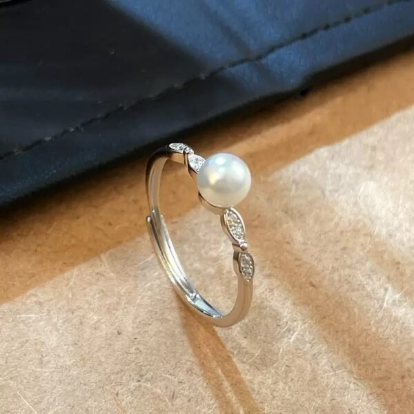 925 Silver Freshwater Pearl Adjustable Ring