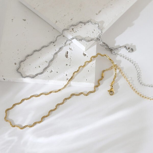 Stainless Steel Wave Choker Necklace