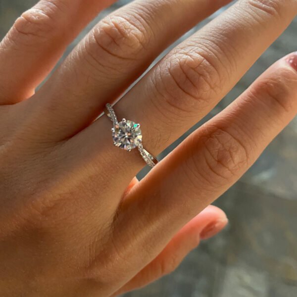 925 Sterling Silver 1ct Moissanite Ring