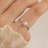 925 Silver Freshwater Pearl Adjustable Ring