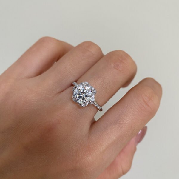 925 Silver 1ct 2ct 3ct Moissanite Engagement Ring