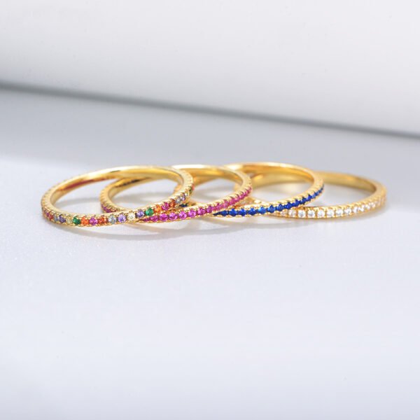 925 Silver 1.3mm Cubic Zirconia Delicate Ring