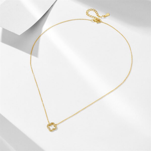 925 Silver Four Leaf Clover Cubic Zirconia Necklace